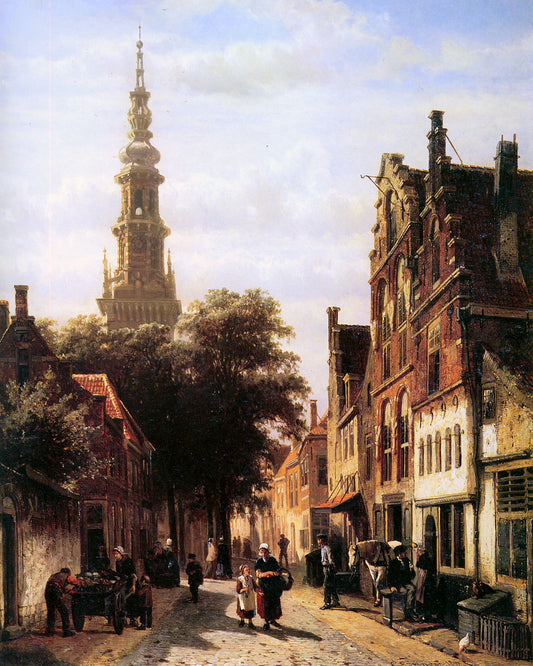 Walenkerk Haarlem, vintage artwork by Cornelis Springer, A3 (16x12") Poster Print