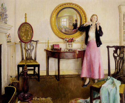 The Favourite Necklace, vintage artwork by Harold Charles Francis Harvey, 12x8" (A4) Poster