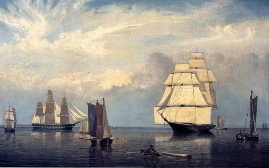 Salem Harbor, vintage artwork by Fitz Henry Lane, A3 (16x12") Poster Print