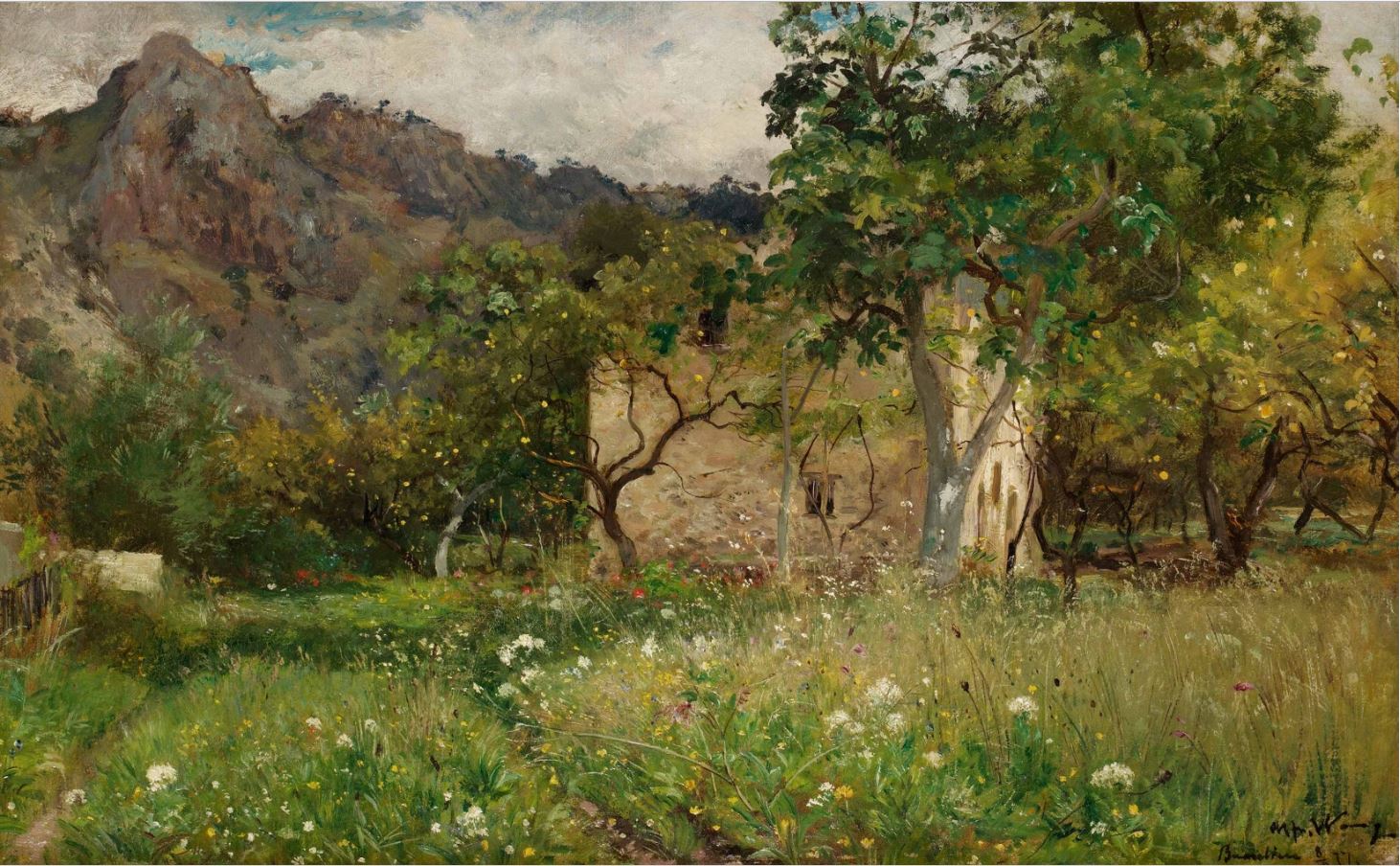 French Landscape, Beaulieu, vintage artwork by Alfred Wahlberg, 12x8" (A4) Poster