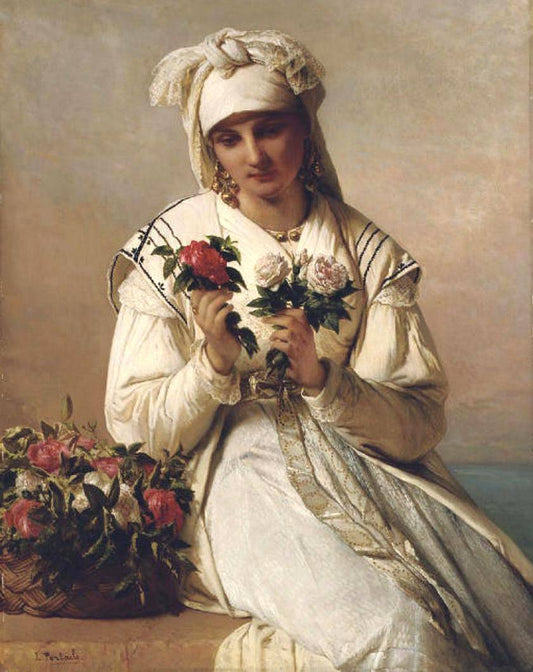 Choosing the Rose, vintage artwork by Jean-François Portaels, A3 (16x12") Poster Print