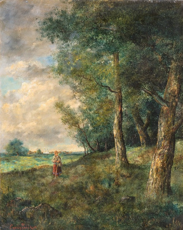 On The Way Home, vintage artwork by Petr Sukhodolsky, 12x8" (A4) Poster