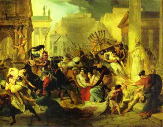 Genserich's Invasion of Rome. Study, vintage artwork by Karl Pavlovich Brulloff, A3 (16x12") Poster Print