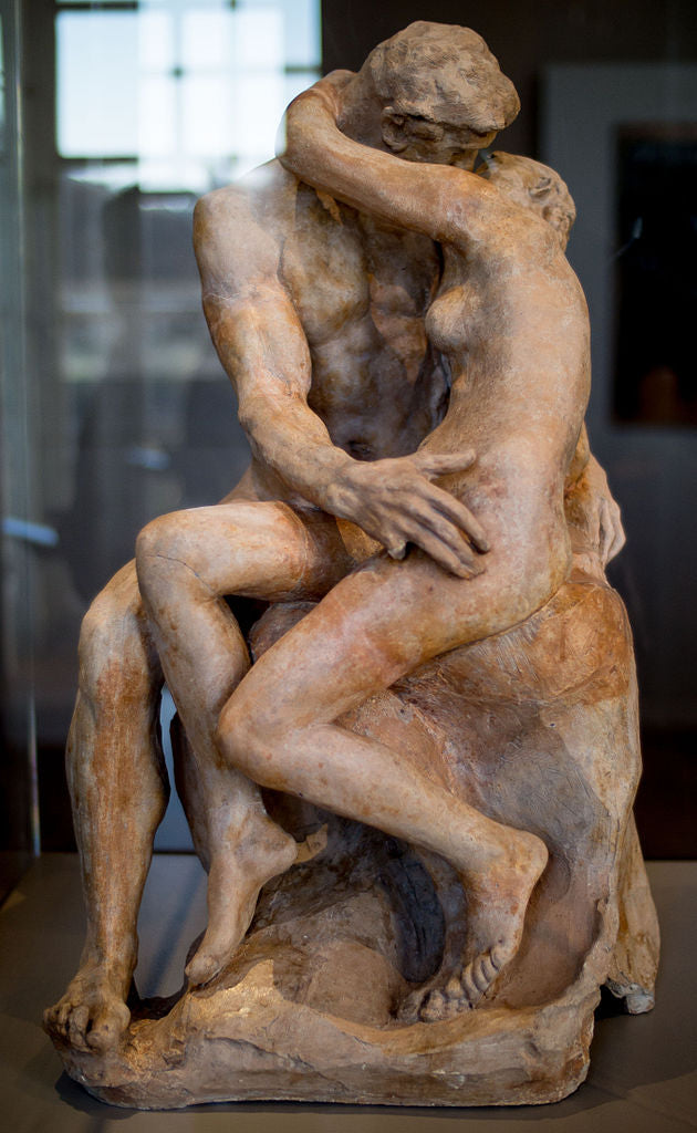 Le Baiser, vintage artwork by Auguste Rodin, 12x8" (A4) Poster