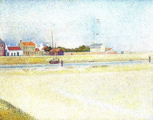 The Channel at Gravelins, Grand-Fort-Philippe, vintage artwork by Georges Seurat, 12x8" (A4) Poster