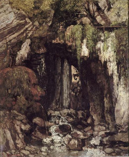 The Giants Cave from Saillon (Switzerland), vintage artwork by Gustave Courbet, A3 (16x12") Poster Print