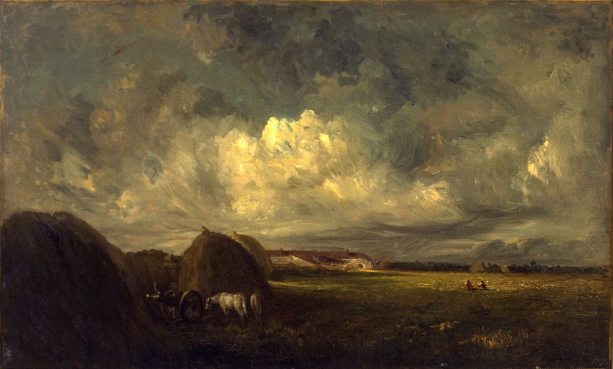 Landscape (Haying Time), vintage artwork by Jules Dupre, A3 (16x12") Poster Print