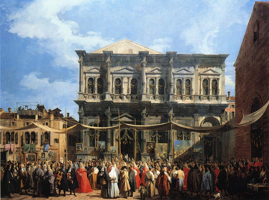 Feast Day of San Rocco, vintage artwork by Canaletto, 12x8" (A4) Poster