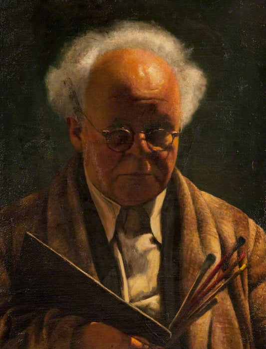 Self Portrait with Palette and Brushes, vintage artwork by Arthur Segal, 12x8" (A4) Poster
