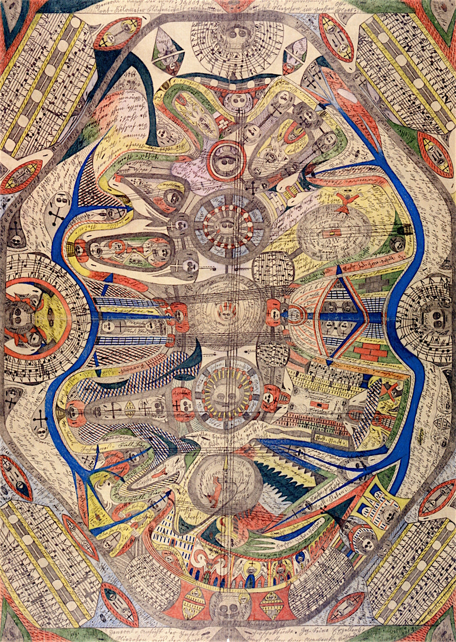 General View of the Island Neveranger by Adolf Wolfli,A3(16x12")Poster