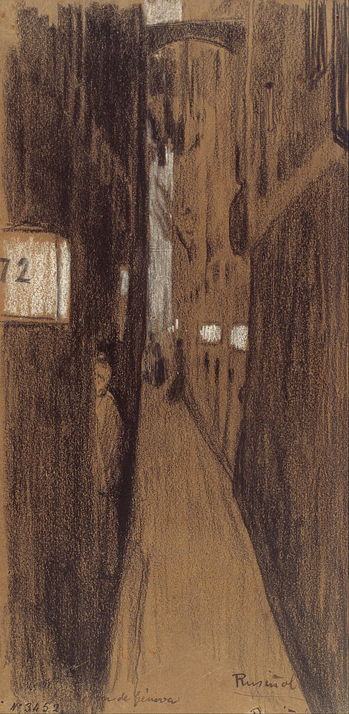 Alley in Genoa by Santiago Rusinol Prats,A3(16x12")Poster