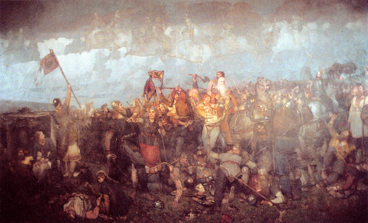 The Battle of Bravalla, vintage artwork by August Malmstrom, 12x8" (A4) Poster