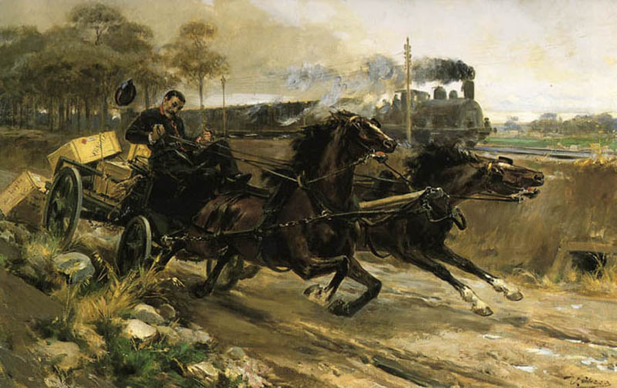 Caballos desbocados by Ulpiano Checa y Sanz,A3(16x12")Poster