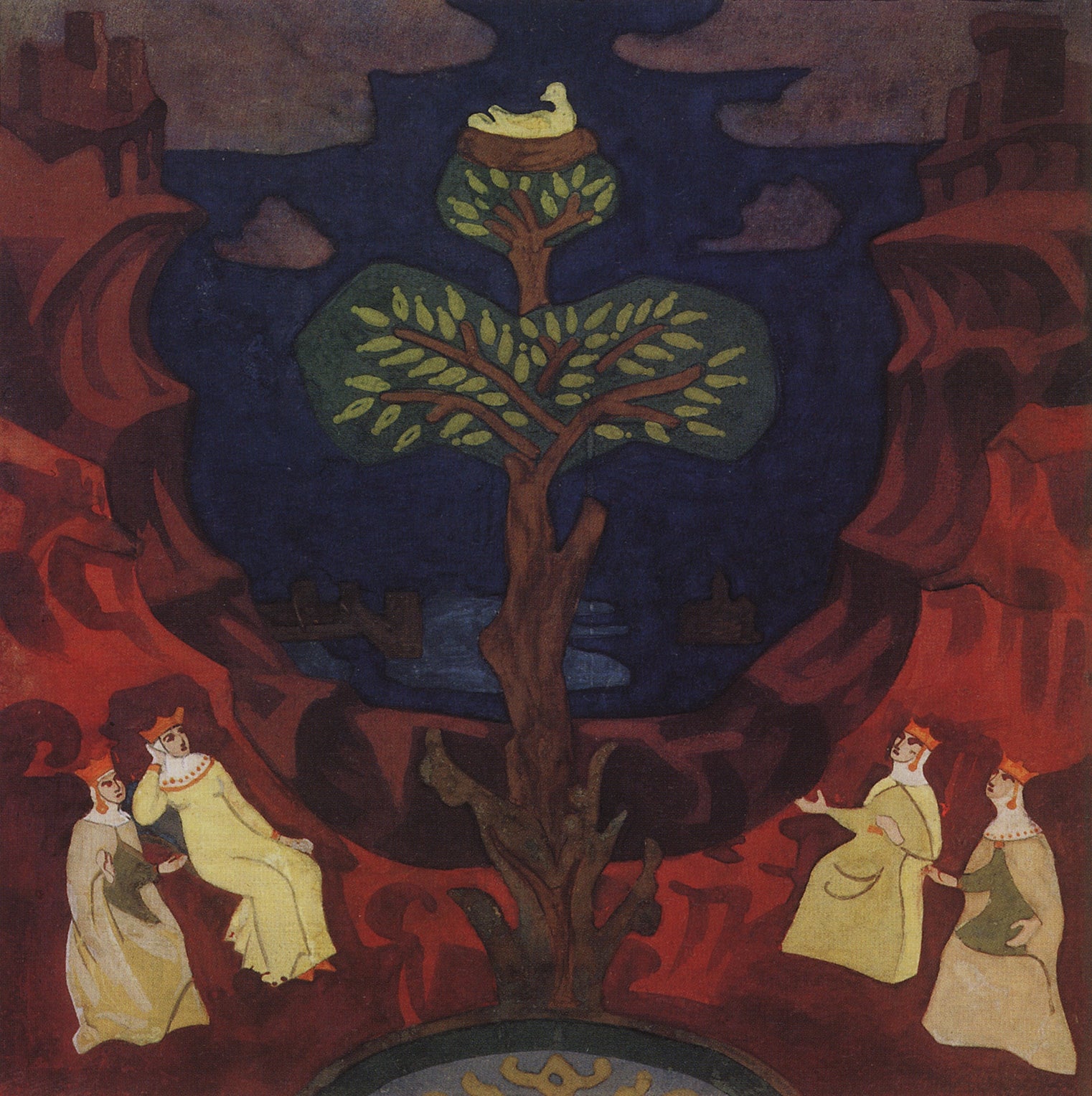 The Blessed Nest, vintage artwork by Nicholas Roerich, 12x8" (A4) Poster
