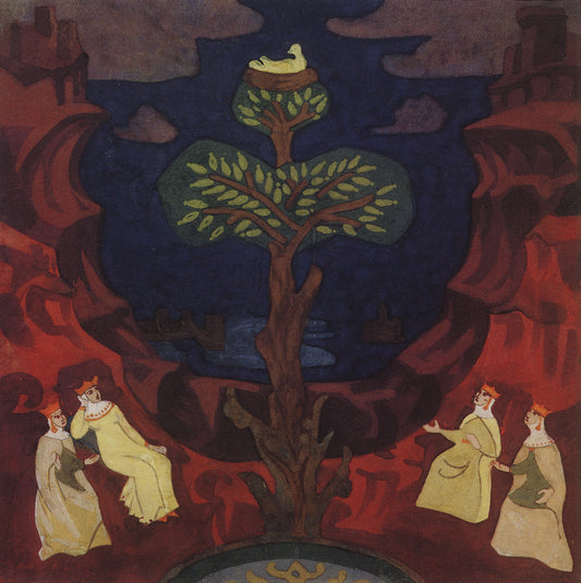 The Blessed Nest, vintage artwork by Nicholas Roerich, 12x8" (A4) Poster