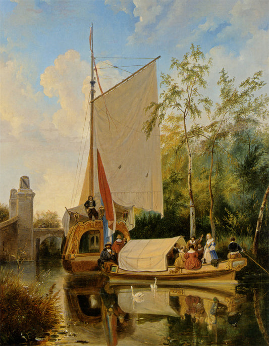 The Boating Party, vintage artwork by Wynand Johannes Joseph Nuyen, A3 (16x12") Poster Print