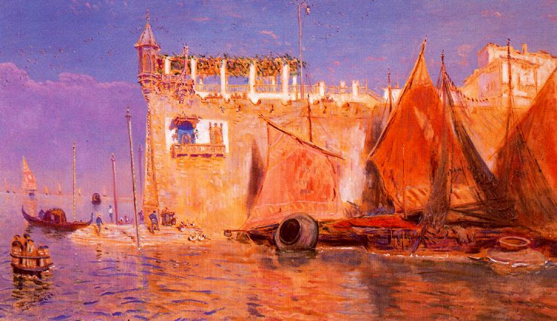 El Canal, vintage artwork by Antonio Muñoz Degrain, 12x8" (A4) Poster
