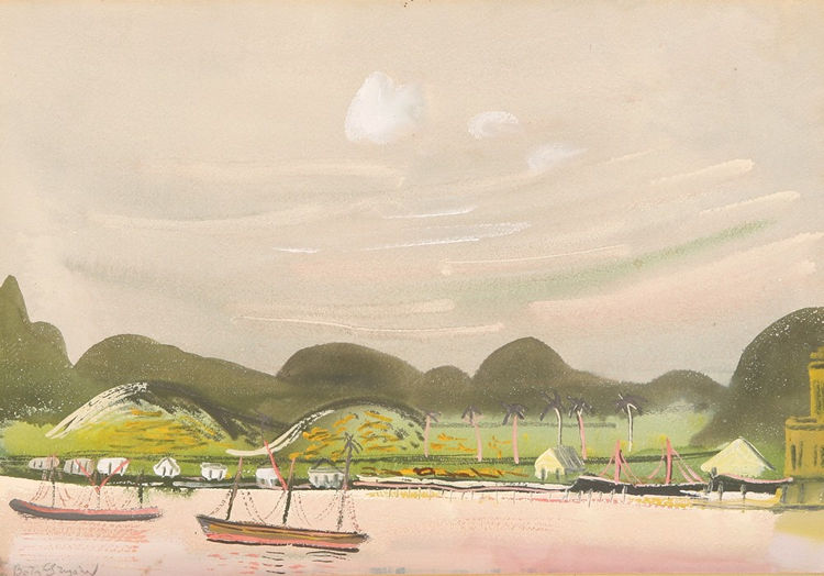 oastal View with Mountains, South America by Boris Grigoriev,16x12(A3) Poster