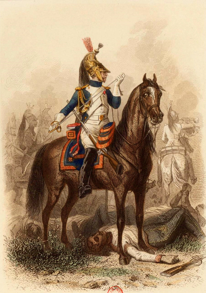 Dragon de l'Imperatrice sur le champ de bataille, vintage artwork by Auguste Raffet, A3 (16x12
