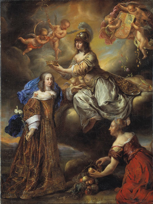 Allegory of Queen Hedvig Eleonora as Minerva, vintage artwork by Jurgen Ovens, 12x8" (A4) Poster