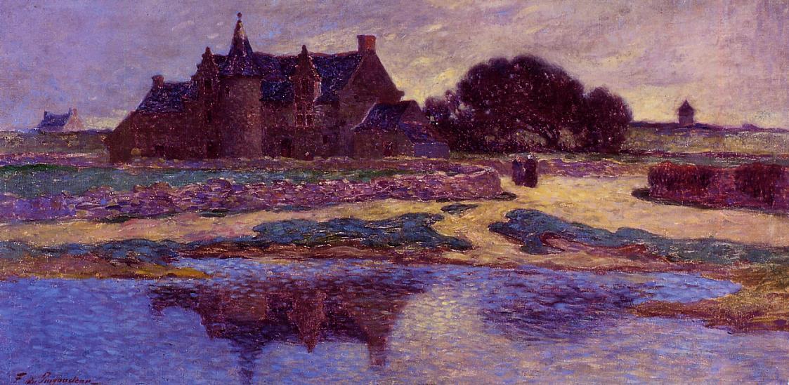 Kervaudu, View from the Marsh by Ferdinand du Puigaudeau,A3(16x12")Poster