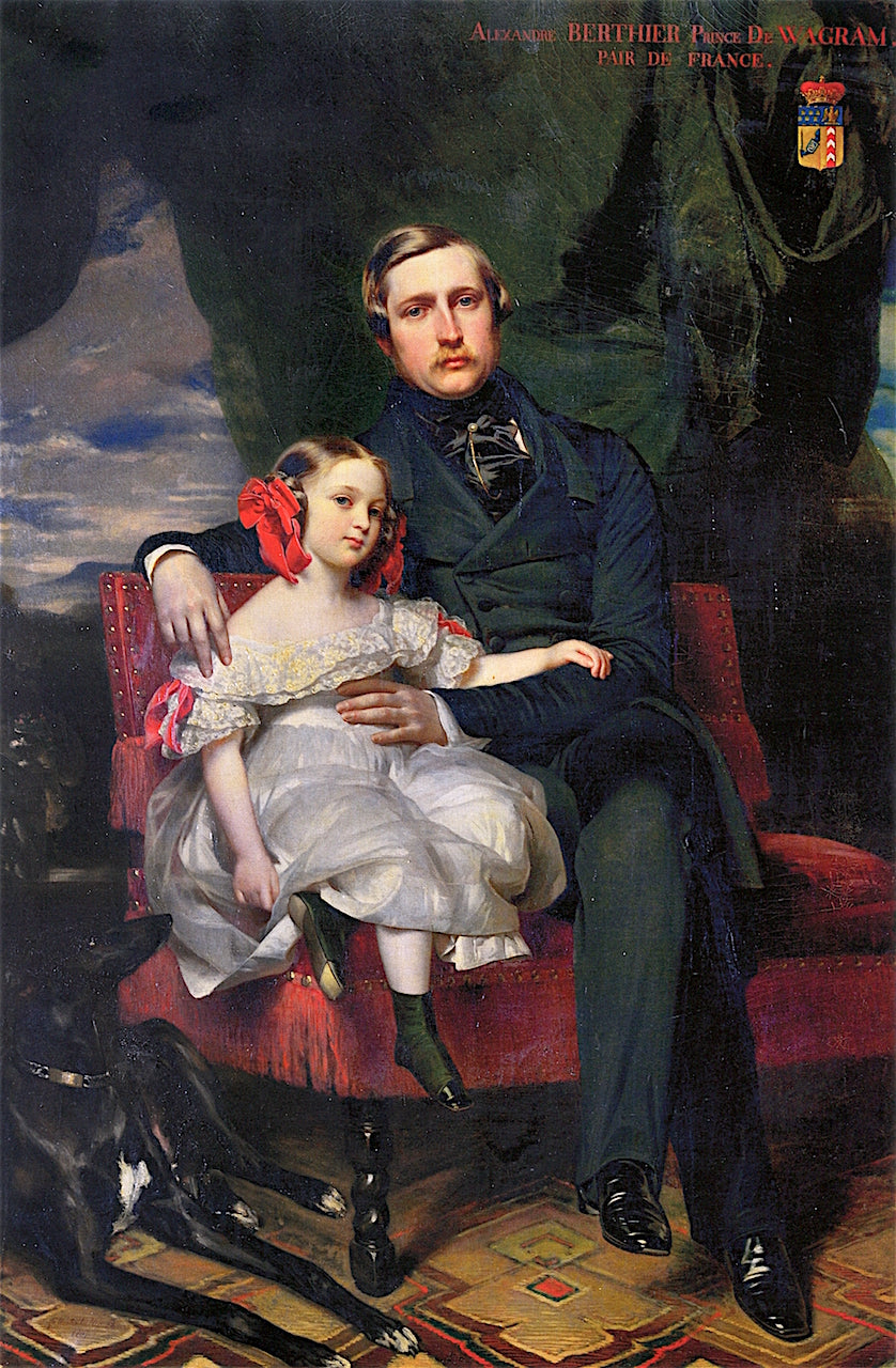 Prince Alexandre de Wagram and His Daughter Malcy, vintage artwork by Franz Xavier Winterhalter, A3 (16x12") Poster Print