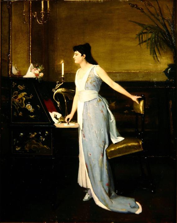 The Seal of Love, vintage artwork by Auguste Serrure, 12x8" (A4) Poster