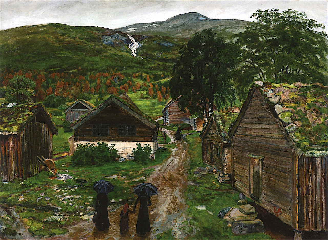 Farmstead in Jølster by Nicolai Astrup,16x12(A3) Poster