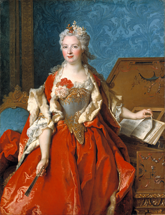 Portrait of Marguerite de Sève, Wife of Barthelemy-Jean-Claude Pupil, vintage artwork by Nicolas de Largillière, 12x8" (A4) Poster
