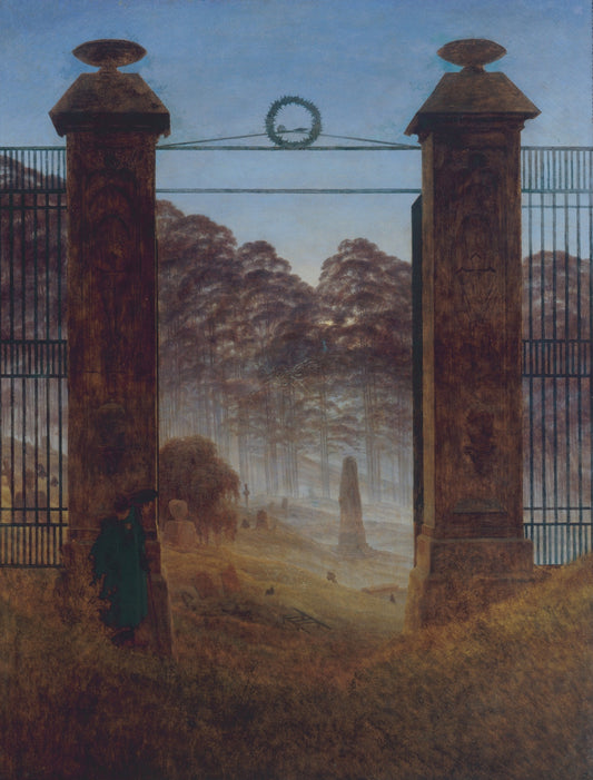 The Cemetery Entrance, vintage artwork by Caspar David Friedrich, 12x8" (A4) Poster
