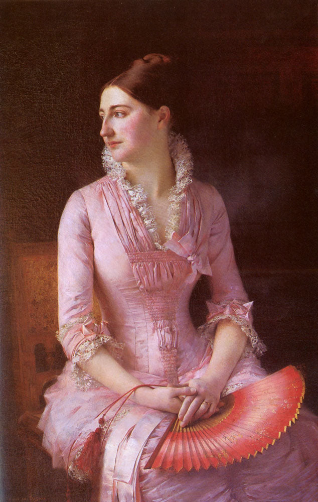 Lady with the Fan, vintage artwork by Pascal Dagnan-Bouveret, 12x8" (A4) Poster