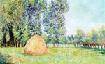 Haystack at Ajoux, Giverny, vintage artwork by Blanche Hoschede-Monet, 12x8" (A4) Poster