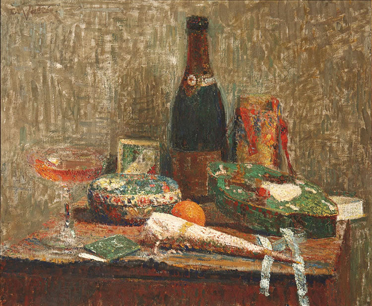 Still Life with Bottle of Champagne by Ludovic Vallee,A3(16x12")Poster