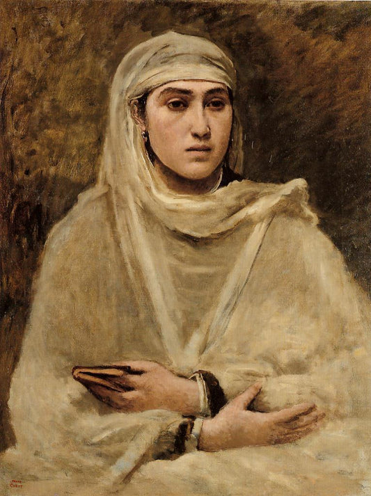 Algerian Woman, vintage artwork by Jean-Baptiste-Camille Corot, A3 (16x12") Poster Print