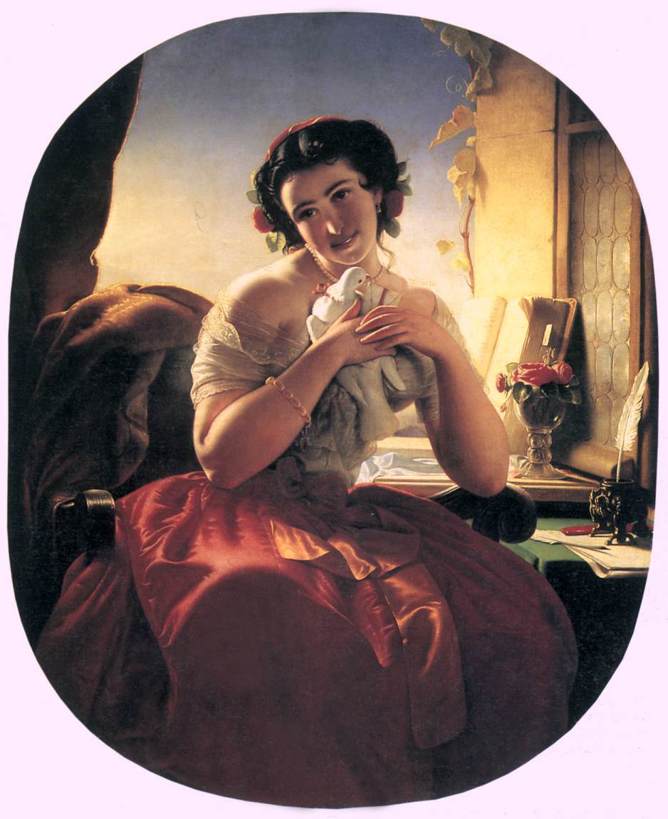 Homing Pigeon, vintage artwork by József Borsos, A3 (16x12") Poster Print