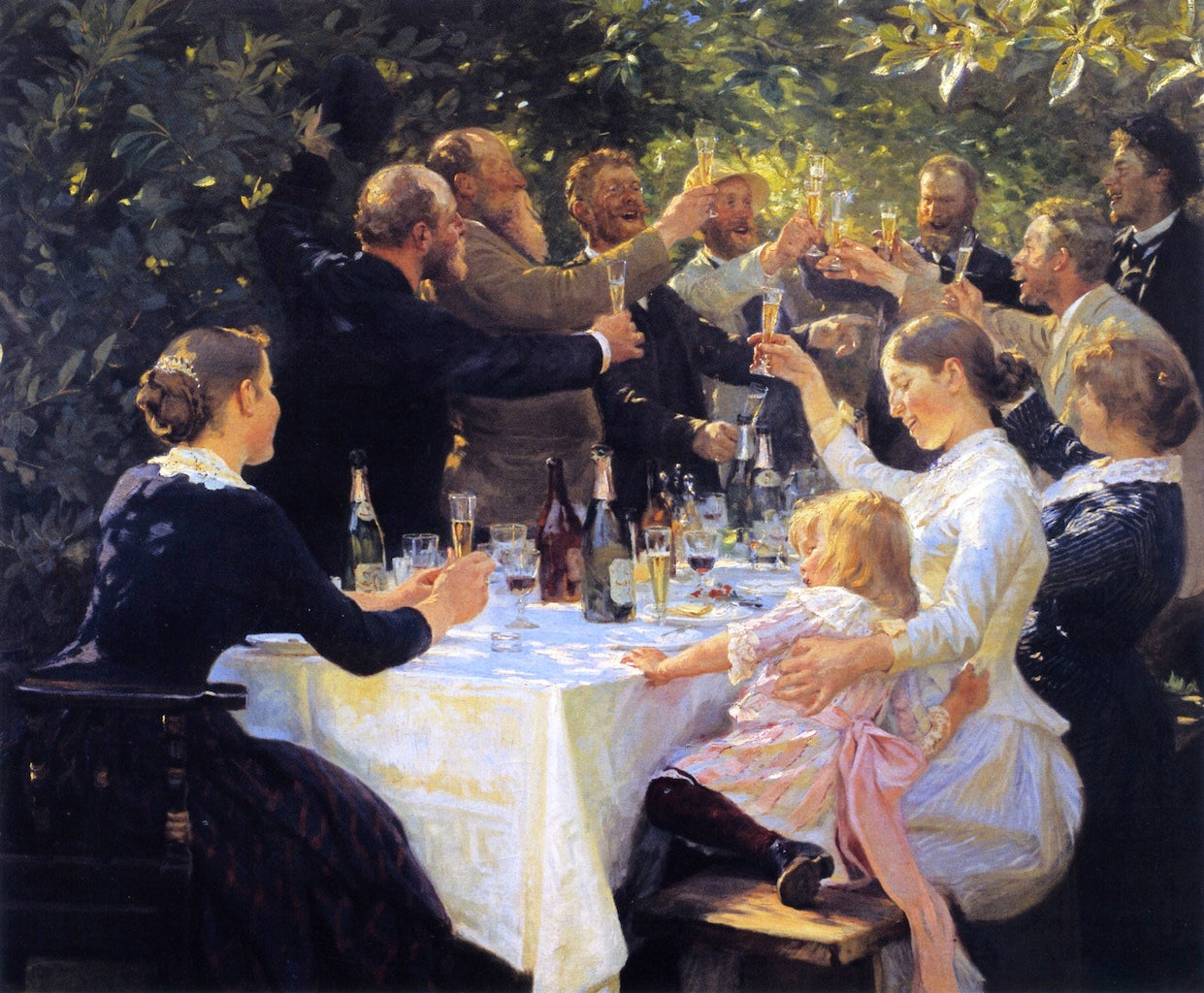 Hip, Hip, Hurrah!, vintage artwork by Peder Severin Kroyer, 12x8" (A4) Poster