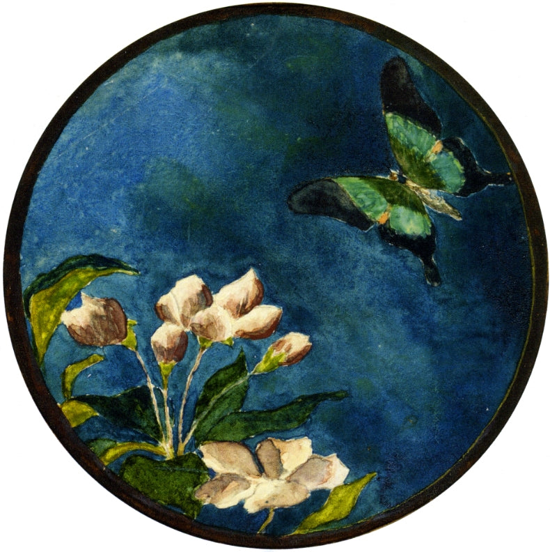 Apple Blossoms and Butterfly, vintage artwork by John La Farge, 12x8" (A4) Poster