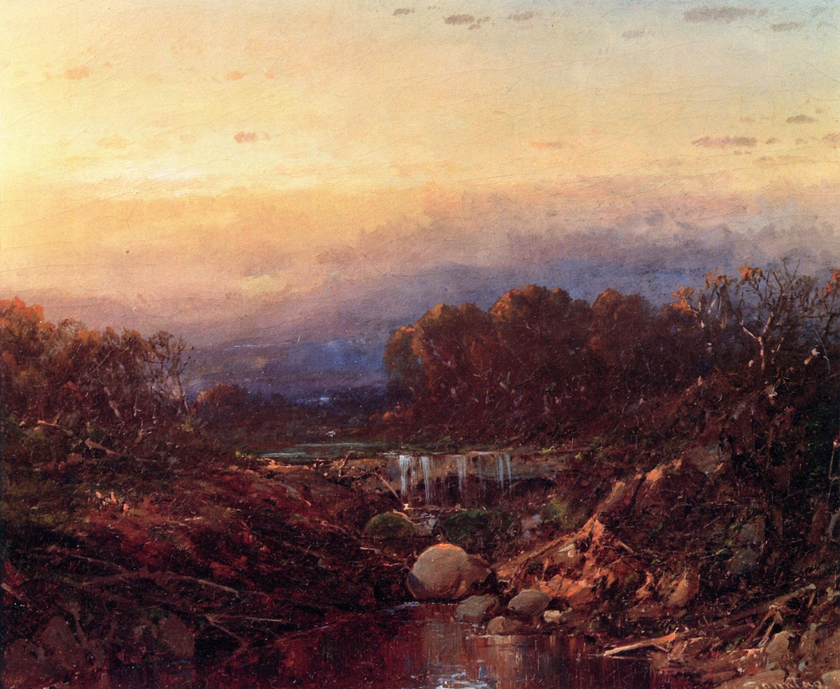 The Falls at Sunset, vintage artwork by William Louis Sonntag, Sr, 12x8" (A4) Poster