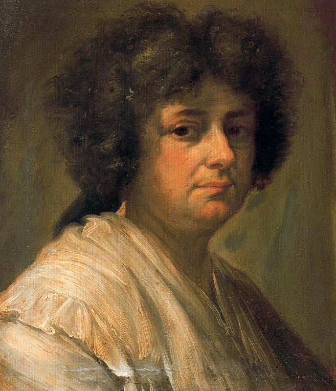 Portrait of Sebastiana Merclein, the Artist's Wife, vintage artwork by Francisco Bayeu y Subias, 12x8" (A4) Poster