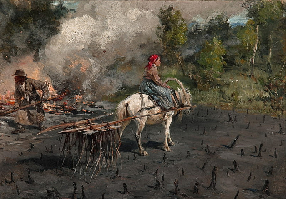 Preparing to Sow Linen in the Vologda Region, vintage artwork by Illarion Pryanishnikov, 12x8" (A4) Poster