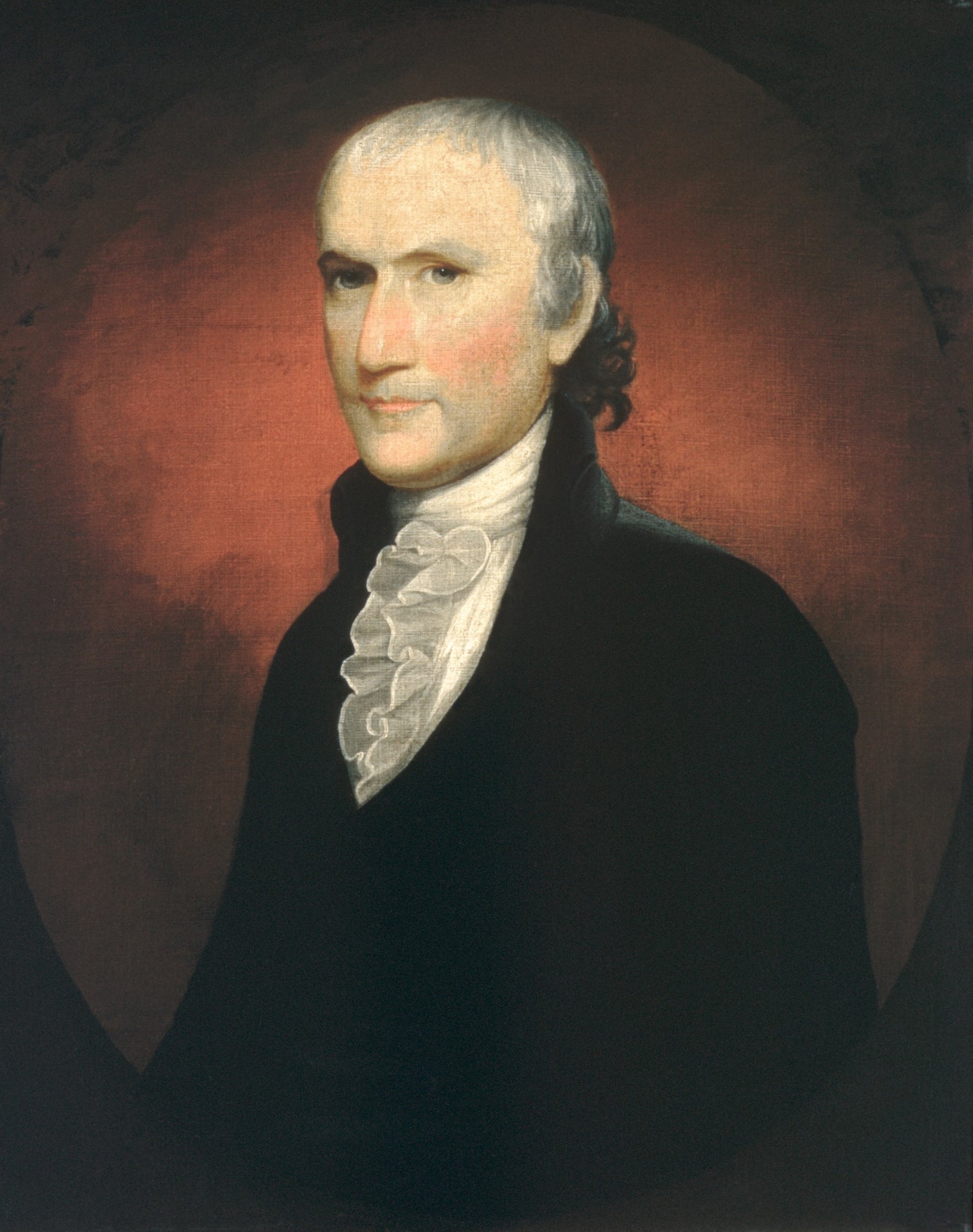 Egbert Benson (after Gilbert Stuart), vintage artwork by John Vanderlyn, 12x8" (A4) Poster