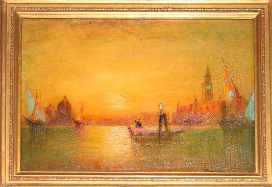 Golden Sunlight, Venice, vintage artwork by George Bogert, 12x8" (A4) Poster