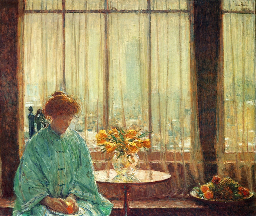 The Breakfast Room, Winter Morning, vintage artwork by Childe Hassam, 12x8" (A4) Poster