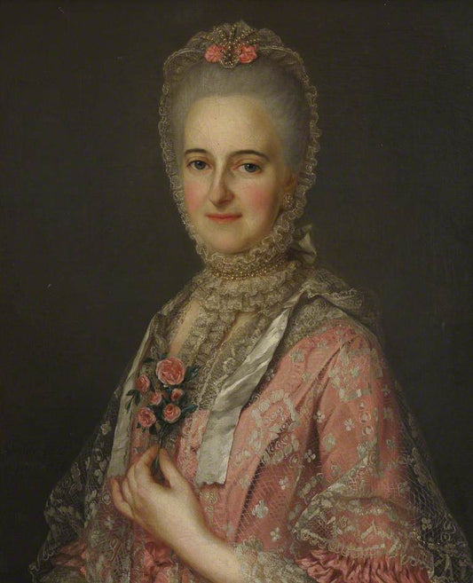 Portrait of Jane, nee Belchier, Wife of Richard Huddleston, vintage artwork by Jean-Marc Nattier, 12x8" (A4) Poster