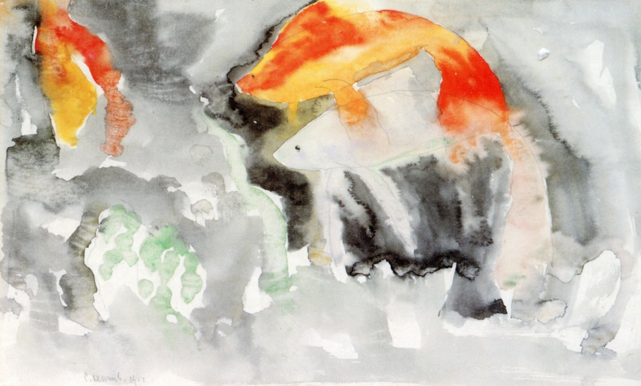 Fish Series No. 5, vintage artwork by Charles Demuth, 12x8" (A4) Poster
