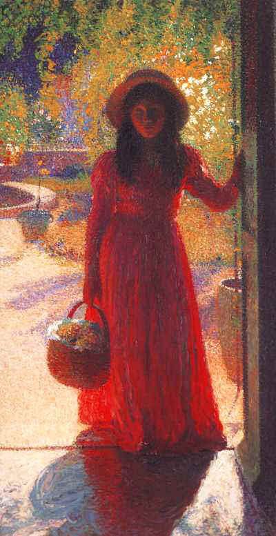 Gabrielle at the Garden Gate by Henri Martin,A3(16x12")Poster