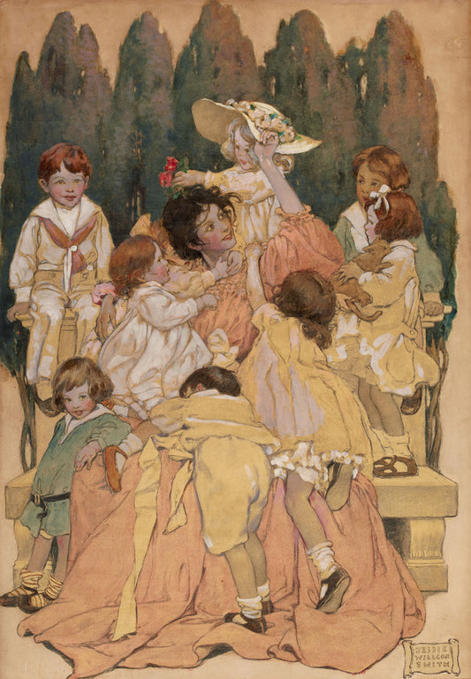 Illustration from "A Child's Garden of Verses", vintage artwork by Jessie Willcox Smith, 12x8" (A4) Poster