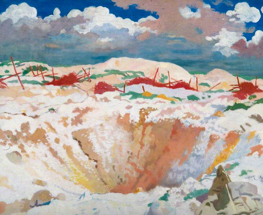 German Wire, Thiepval, vintage artwork by Sir William Orpen, R.A., R.H.A., 12x8" (A4) Poster