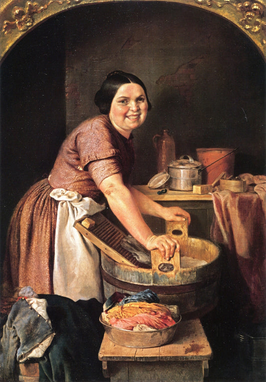 The Jolly Washerwoman, vintage artwork by Lilly Martin Spencer, 12x8" (A4) Poster