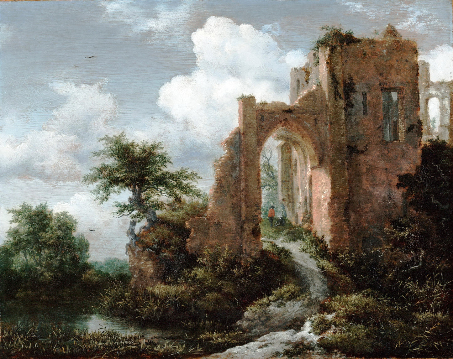 Entrance Gate of the Castle of Brederode, vintage artwork by Jacob van Ruisdael, 12x8" (A4) Poster